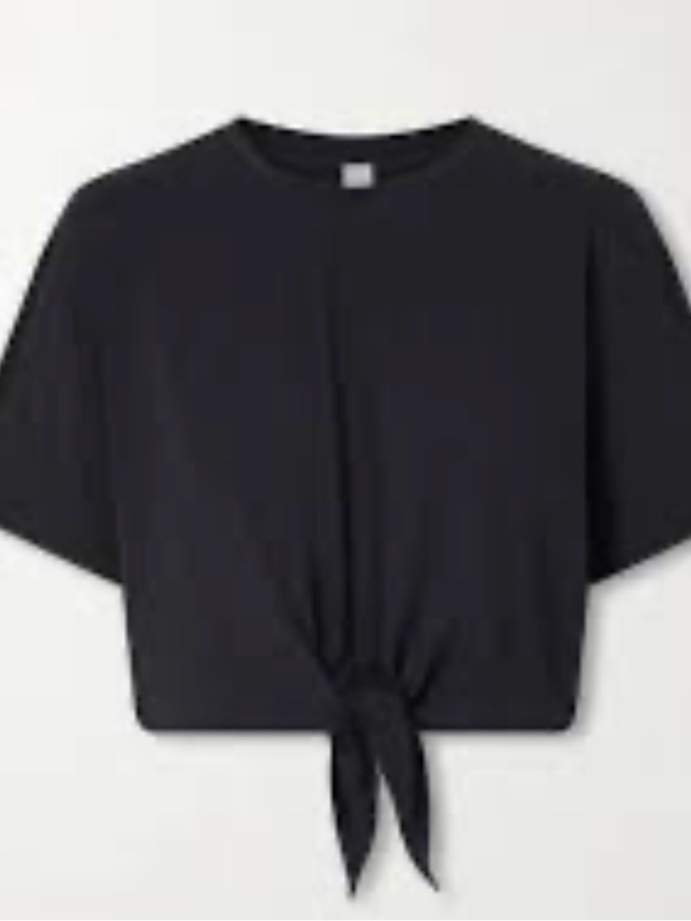 Lululemon Black All-Sport Tie-Front Short-Sleeve Cropped Tee Shirt - Size 6